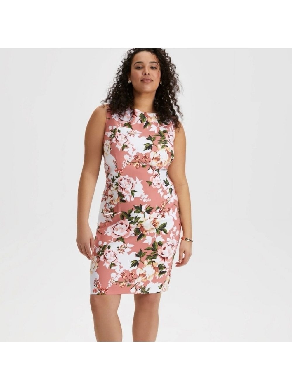 Laura petites rose print sleeveless sheath cottagecore dress. Size 8